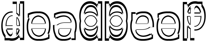Ambigram for deadbeef in Dejavusanscondensed